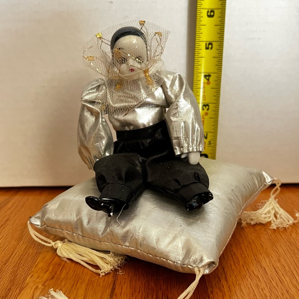 Vintage Porcelain Clown on Cushion